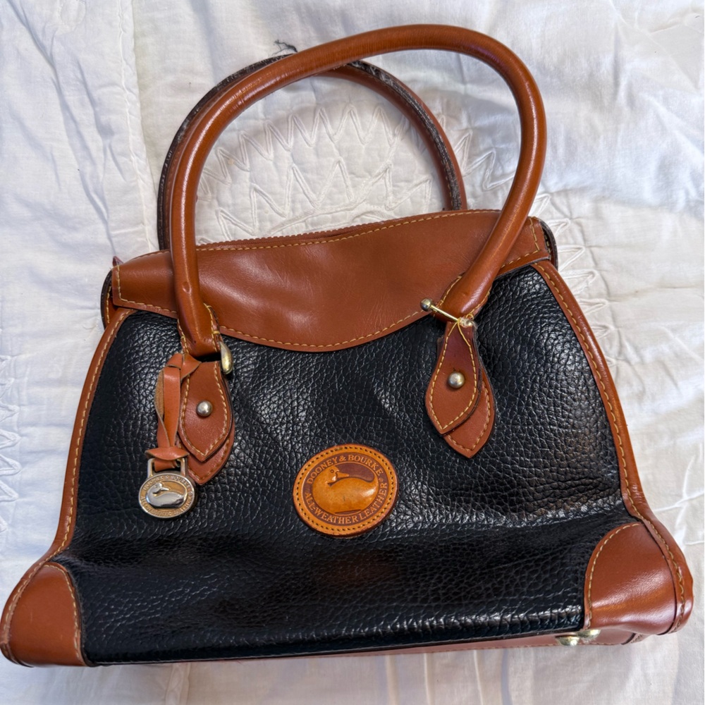 Dooney & Bourke Black and Tan Satchel